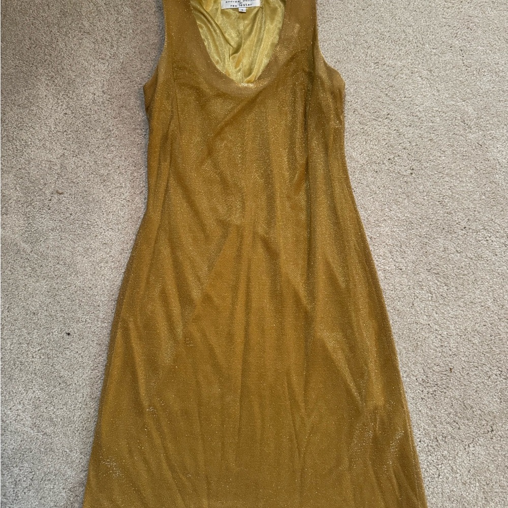 Elegant Gold Sleeveless Dress